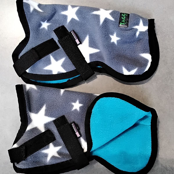 Gilet - Grey white stars with turquoise
