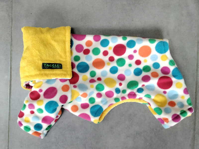 White spots with yellow towel drying onesie